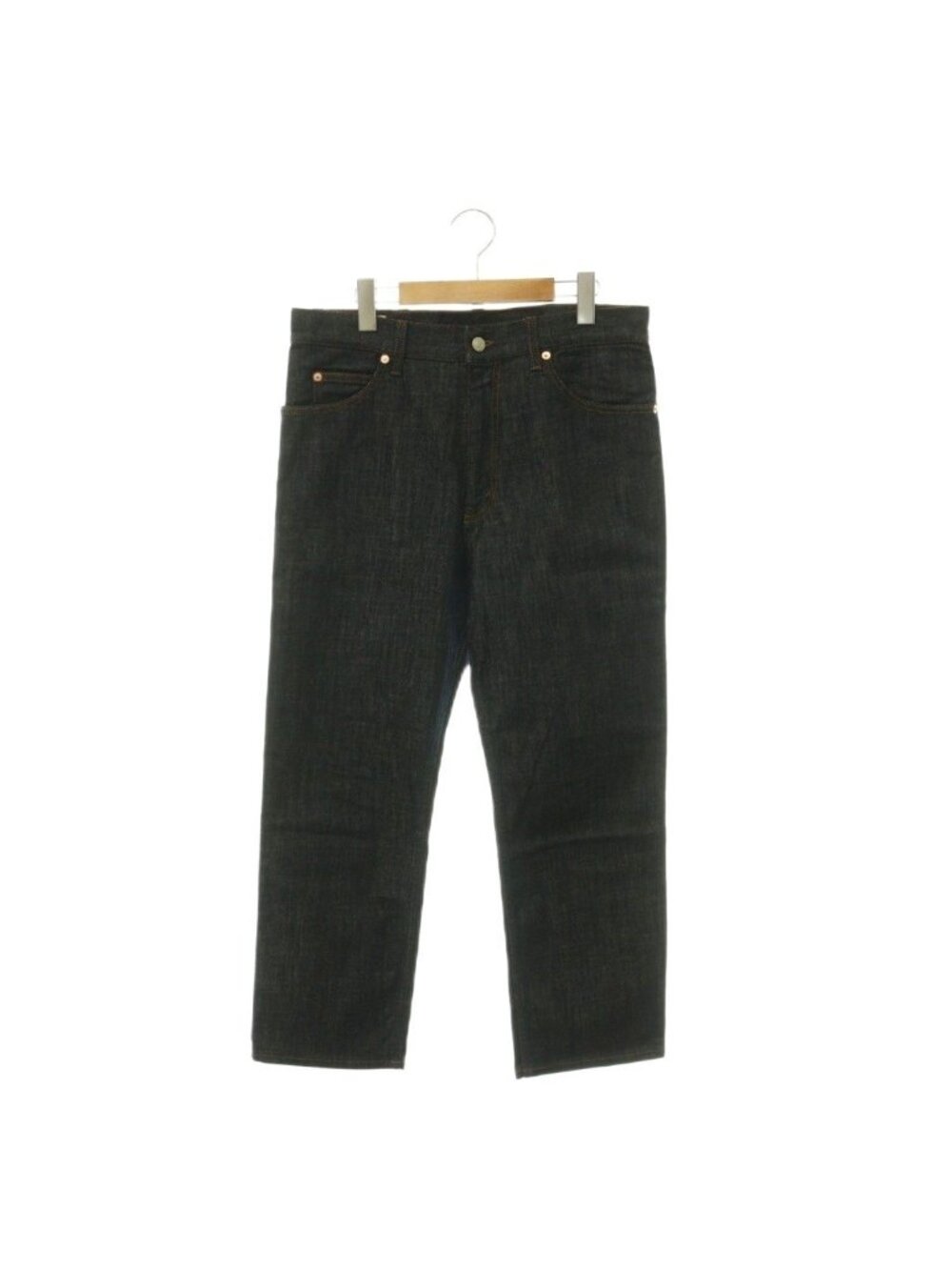 Gucci Logo Patch Straight Denim Pants Jeans 32 Navy